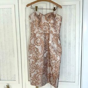 Theia formal cocktail dress strapless size 8